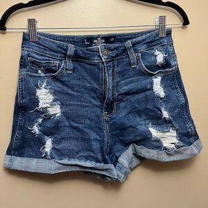Hollister high waisted distressed jeans shorts